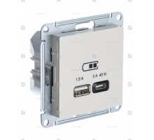 Systeme Electric AtlasDesign Беж USB Розетка A + тип-C 45W высокоскор.заряд. QC,PD, мех.