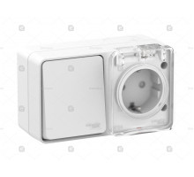 БЛОК:РО­З.з/к,шт.16А­,ВЫК.1-к.10А,IP54,БЕЛЫЙ AtlasDesign Profi54 (1) Schneider Electric