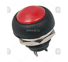 REXANT Выключатель-кнопка 250V 1А (2с) (ON)-OFF Б/Фикс красная Micro