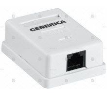 ITK Розетка инф. настенная RJ45 кат. 5Е UTP 1 порт GENERICA CS2-1C5EU-12-G