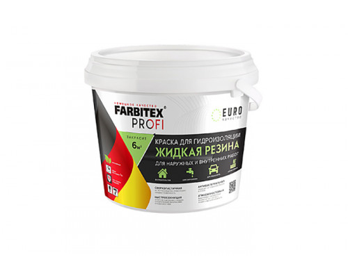 Краска акриловая FARBITEX PROFI для гидроизоляции Жидкая резина черный (1,0 кг)