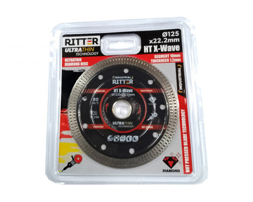 Диск алмазный Ritter HT X-Wave 125х22,23 мм (0,8х1,2х10 мм) (для камня и керамогранита) (100/10/1)