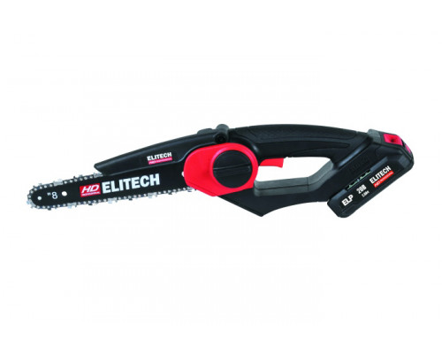 Пила цепная ELITECH HD CS 2008BLK (б/щ, 20В,1х20В Li-ion, шина 20см, шаг1/4, паз1,1мм)(E1611.016.00)