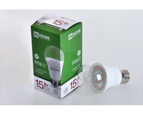 Лампа светодиодная IN HOME LED-A60-FITO 15Вт 230В Е27 (502)