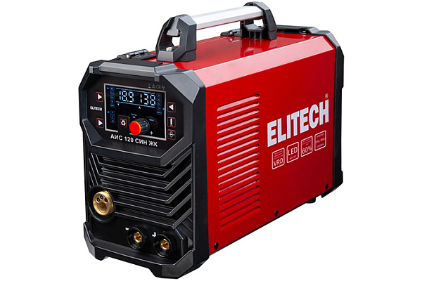 Инвертор ELITECH MIG/MAG АИС 120 СИН ЖК (3,5кВт,220В,20-120А,0,6-0,8мм,элек.1,6-3мм,LCD)*