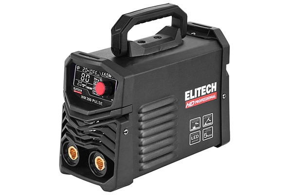 Инвертор ELITECH HD WM 200 PULSE (110-275В, 6,2кВт, 10-200А, 1,6-5мм, VRD, LCD)